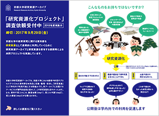 京都大学研究資源化プロジェクト調査募集チラシ（2018年度実施分）