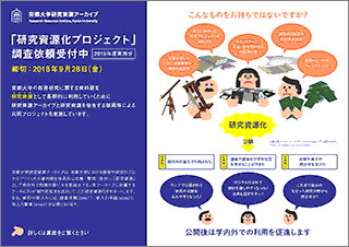 京都大学研究資源化プロジェクト調査募集チラシ（2019年度実施分）